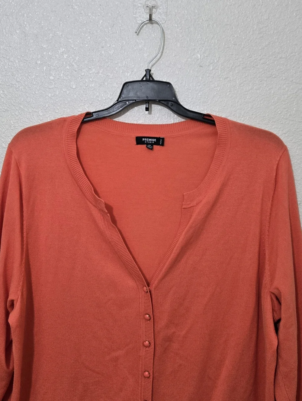 Premise Studio Cardigan Sweater Women's Size 2X Orange 3/4 Sleeve